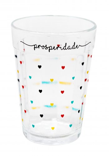 Copo Americano Decorado 190ml Mini Coração Prosperidade