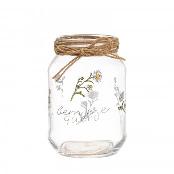 Pote Hermético Vidro Tampa Rolha 500ml Decorado Margarida