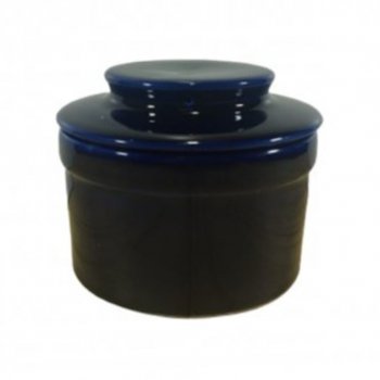 Manteigueira Francesa de Porcelana Mesa Posta Decorada Azul Cobalto