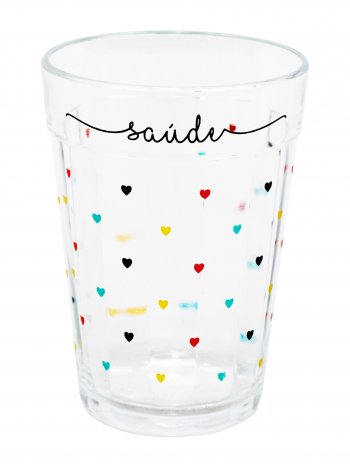Copo Americano Decorado 300ml Mini Coração Saúde