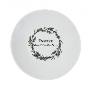 Prato De Sobremesa Porcelana Decorado 19cm Lavanda Inspire