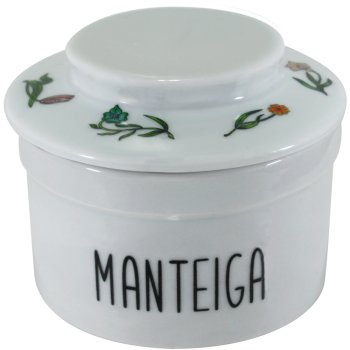Manteigueira Francesa de Porcelana Mesa Posta Decorada Paris