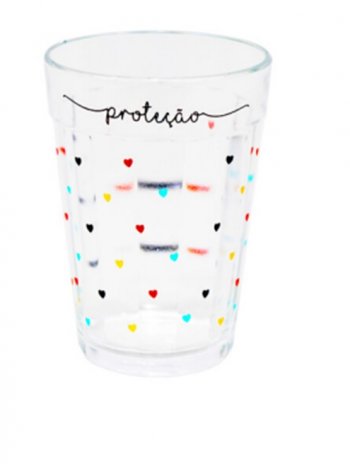 Copo Americano Decorado 300ml Mini Coração Proteção