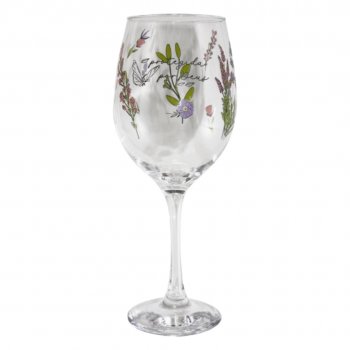 TAÇA DE VINHO DECORADA PROTEGIDA POR DEUS 490ml