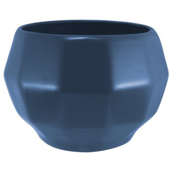 Vaso Tridimensional GRD 1L Decorativo Cerâmica Azul
