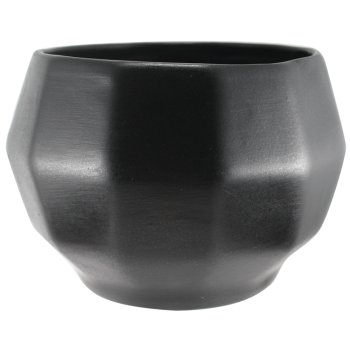 Vaso Tridimensional GRD 1L Decorativo Cerâmica Preto