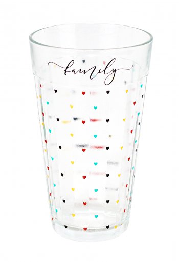Copo Americano Decorado 450ml Mini Coração Family