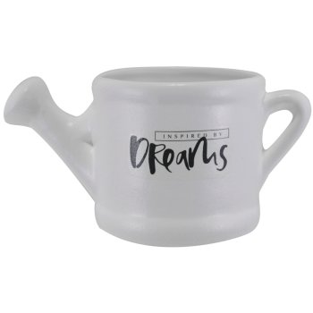 Vaso Regador M Jardim 250ml Cerâmica Branco Dreams