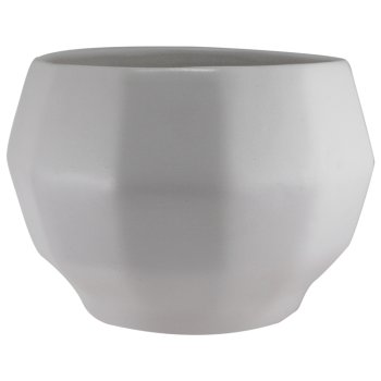 Vaso Tridimensional GRD 1L Decorativo Cerâmica Branco