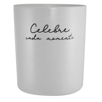 Pote Redondo Decorativo 400ml Cerâmica Branco Celebre