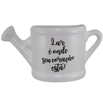 Vaso Regador P Parede Jardim 150ml Cerâmica Branco Lar é Onde