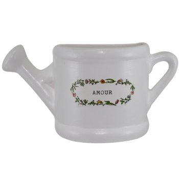 Vaso Regador P Parede Jardim 150ml Cerâmica Branco Amour